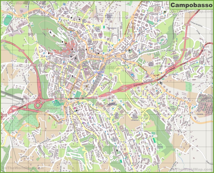 Grande mappa dettagliata di Campobasso