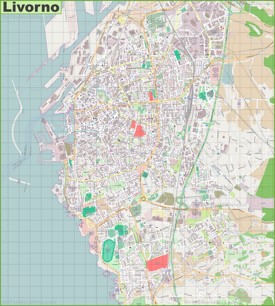 Grande mappa dettagliata di Livorno