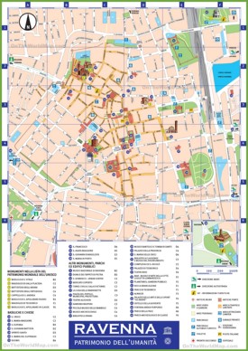 Ravenna - Mappa delle attrazioni turistiche