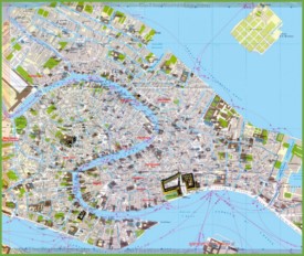 Mappa turistica di Venezia centro città