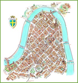 Mappa turistica di Verona centro città