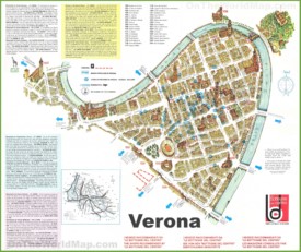 Verona - Mappa con punti di interesse