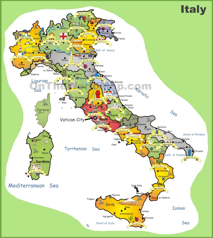 Mappa turistica dell'Italia