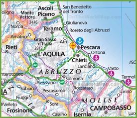 Grande mappa dell'Abruzzo