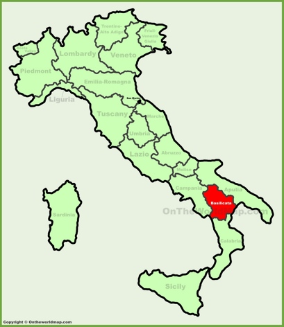 Basilicata - Mappa di localizzazione