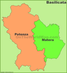 Basilicata - Mappa con province