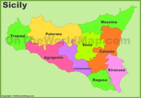 Sicilia - Mappa con province