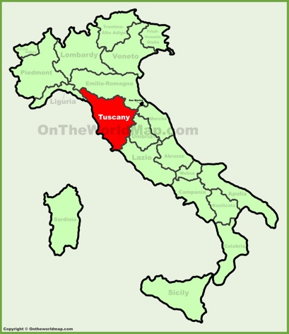 Toscana - Mappa di localizzazione