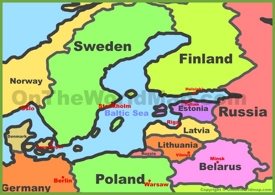 Mappa dei paesi Baltici