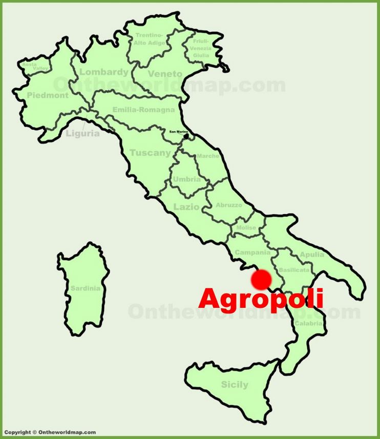 Agropoli sulla mappa dell'Italia