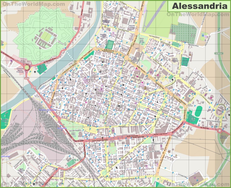 Grande mappa dettagliata di Alessandria
