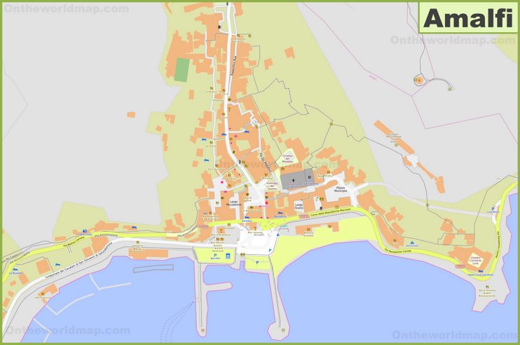 Mappa dettagliata di Amalfi