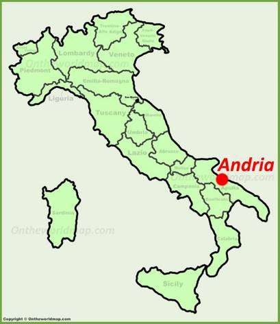 Andria sulla mappa dell'Italia