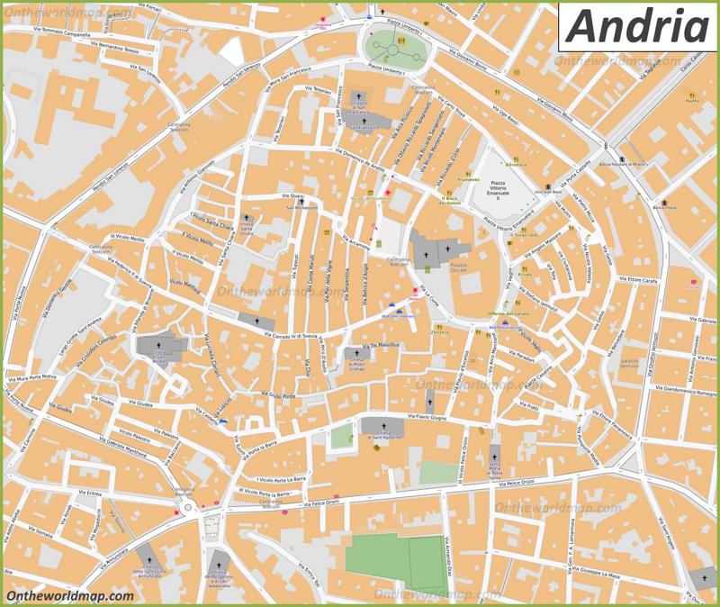 Andria - Mappa della città vecchia