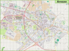 Grande mappa dettagliata di Arezzo