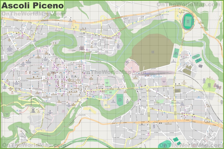 Grande mappa dettagliata di Ascoli Piceno