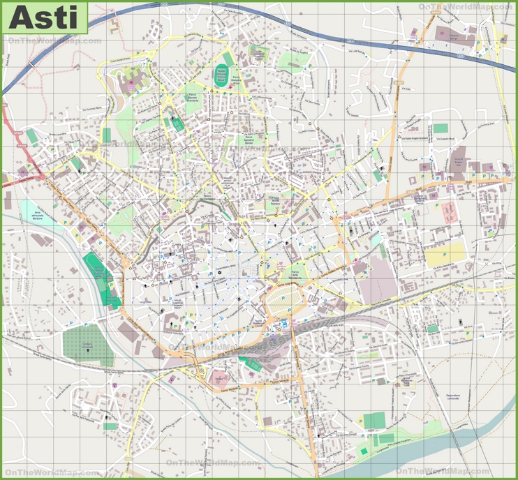 Grande mappa dettagliata di Asti