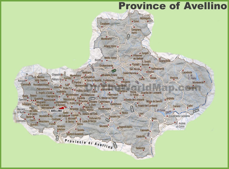 Provincia di Avellino Mappa