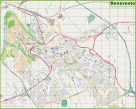 Grande mappa dettagliata di Benevento