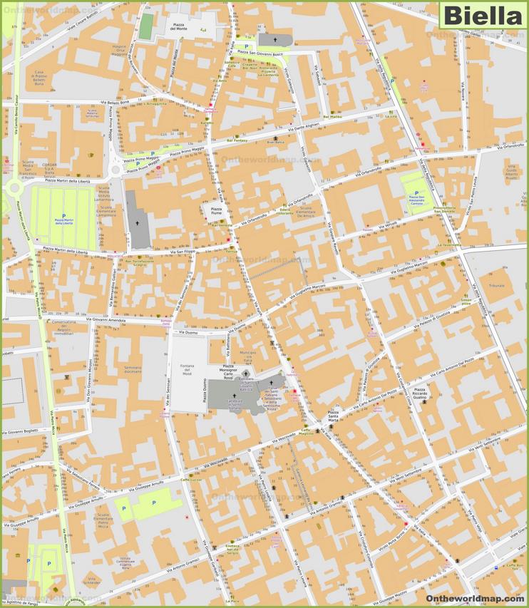 Biella - Mappa della città vecchia