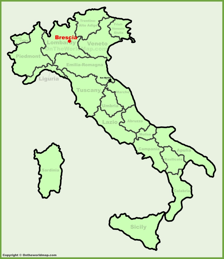 Brescia sulla mappa dell'Italia