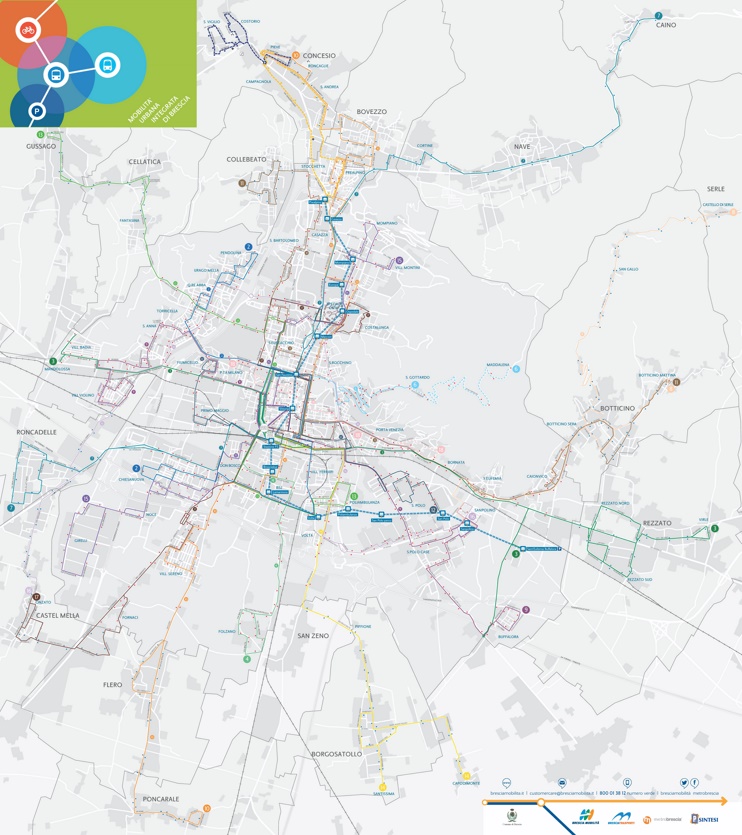 Brescia - Mappa dei trasporti