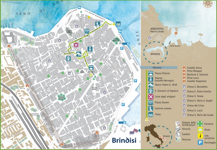 Brindisi - Mappa con punti di interesse