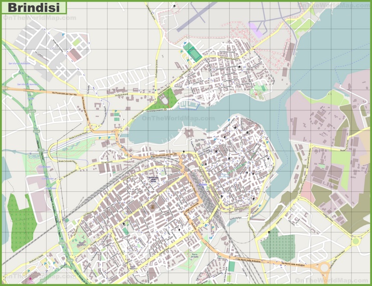 Grande mappa dettagliata di Brindisi