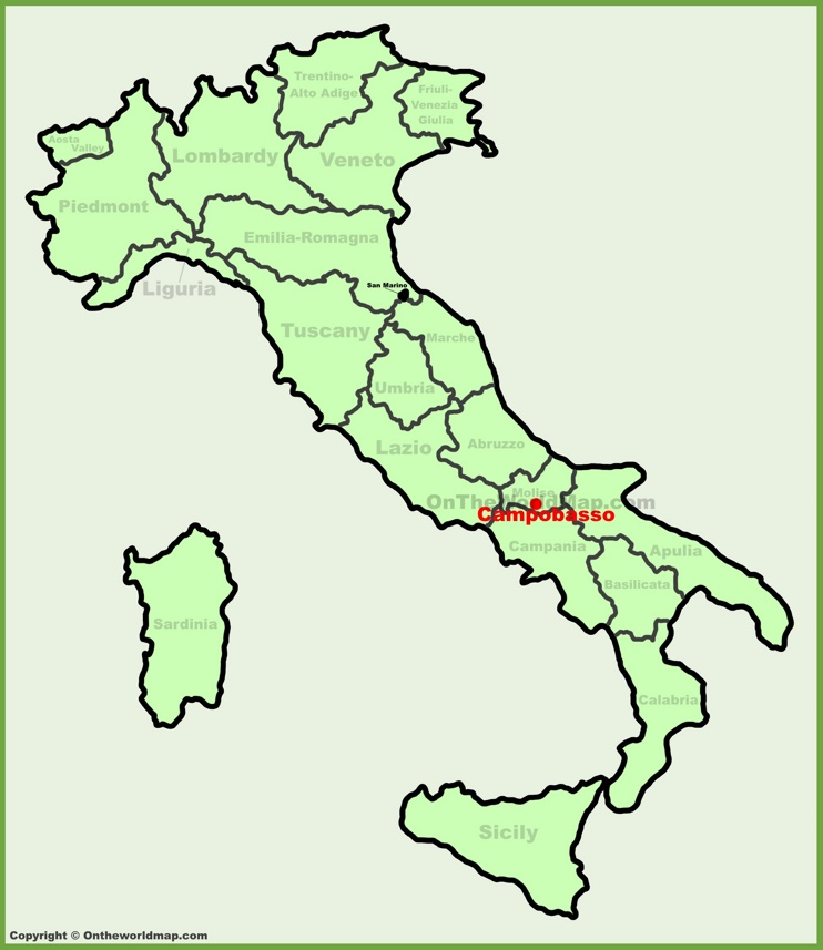Campobasso sulla mappa dell'Italia