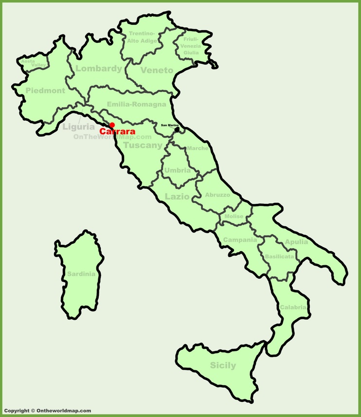 Carrara sulla mappa dell'Italia