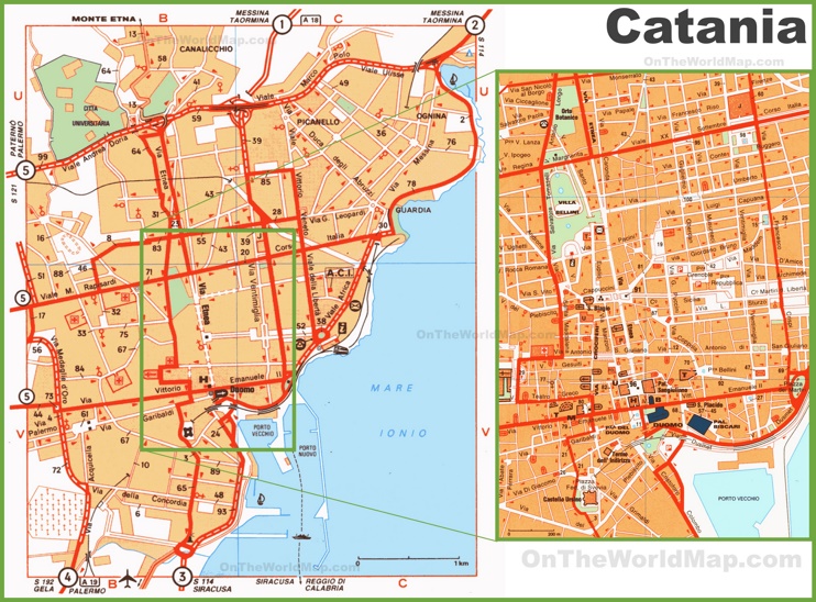 Catania - Mappa Turistica