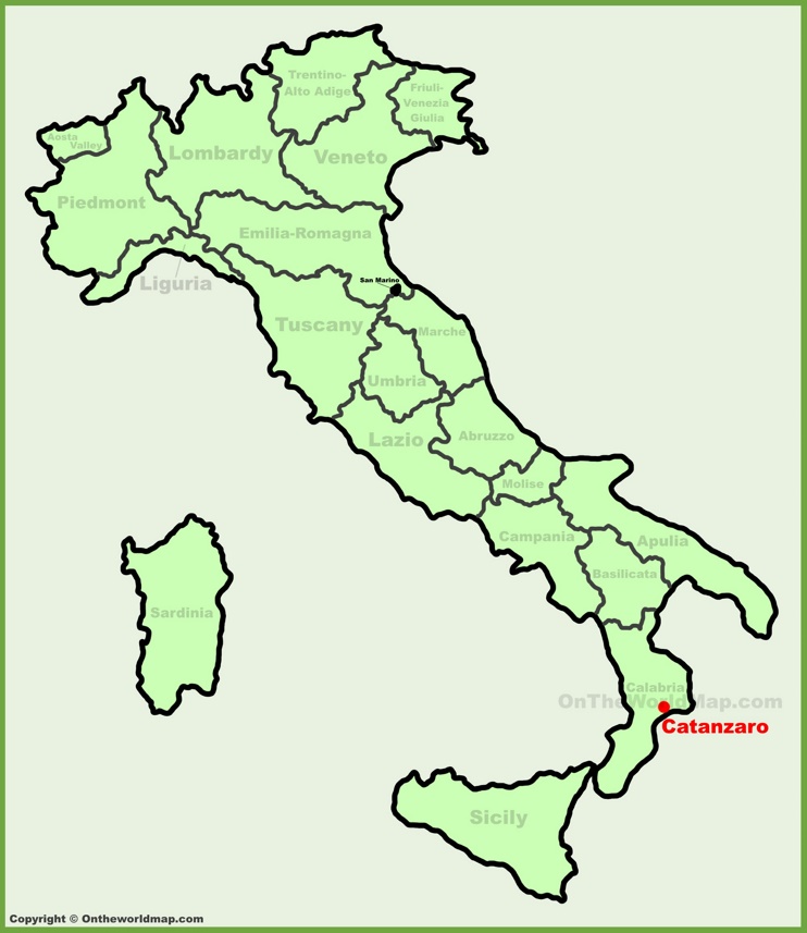 Catanzaro sulla mappa dell'Italia