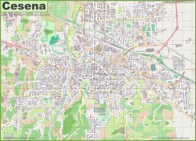 Grande mappa dettagliata di Cesena