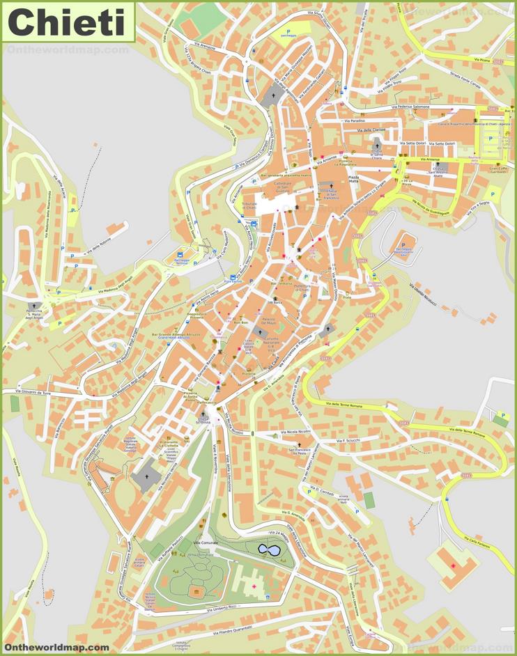Chieti - Mappa della città vecchia