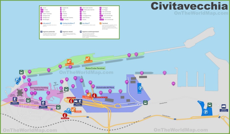 Porto di Civitavecchia Mappa
