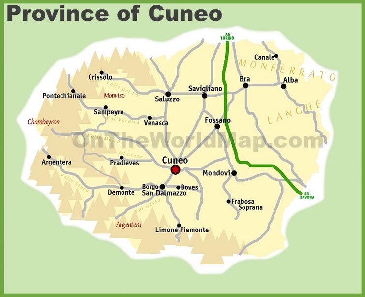 Provincia di Cuneo Mappa
