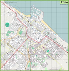 Grande mappa dettagliata di Fano