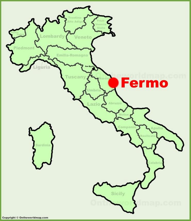 Fermo sulla mappa dell'Italia