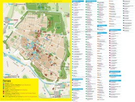 Ferrara - Mappa con Alberghi
