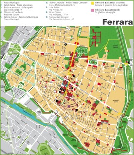 Ferrara - Mappa con punti di interesse