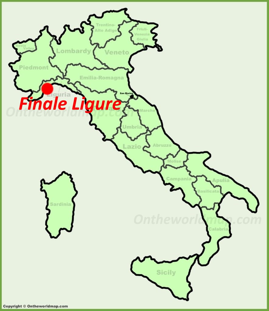Finale Ligure sulla mappa dell'Italia