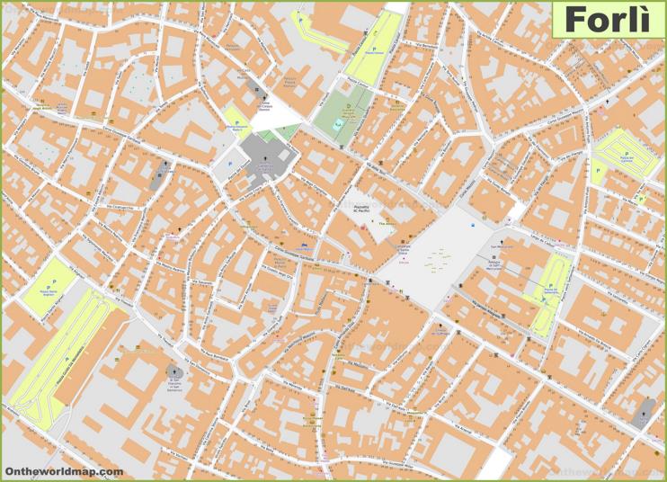 Forlì - Mappa della città vecchia