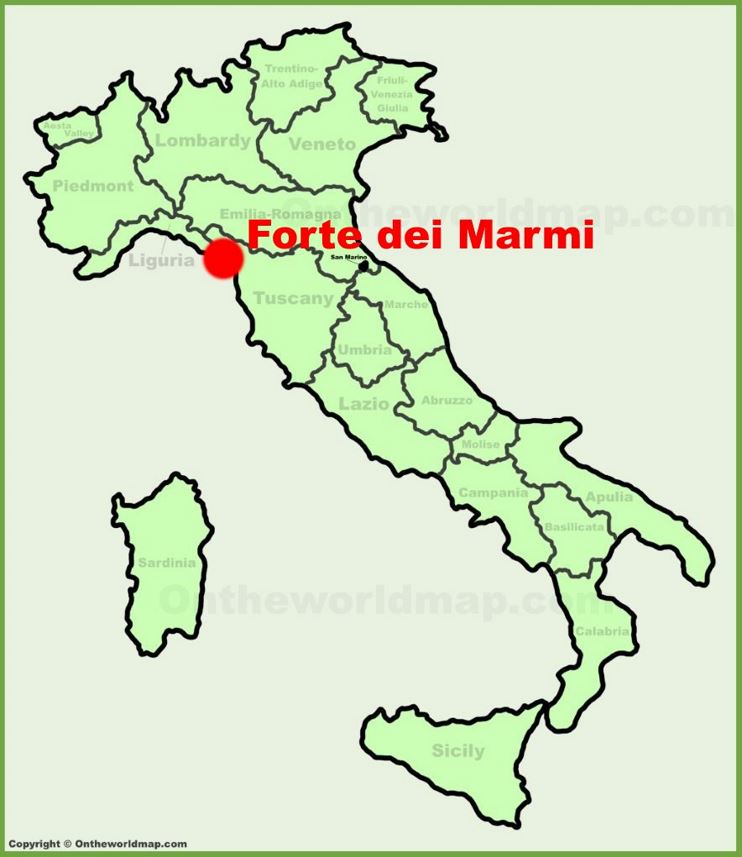 Forte dei Marmi sulla mappa dell'Italia
