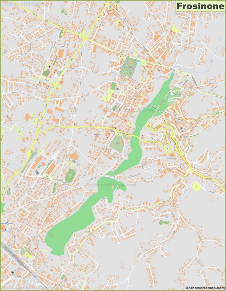 Mappa dettagliata di Frosinone
