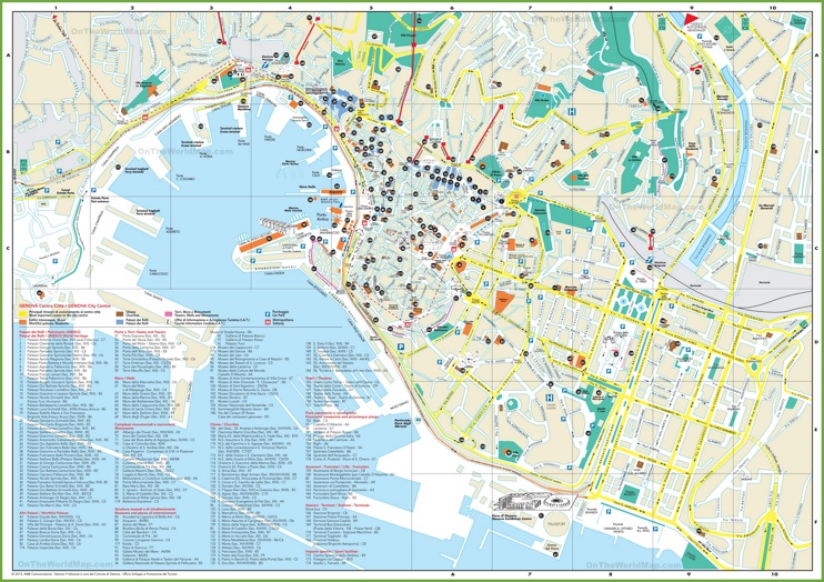 Genova - Mappa delle attrazioni turistiche
