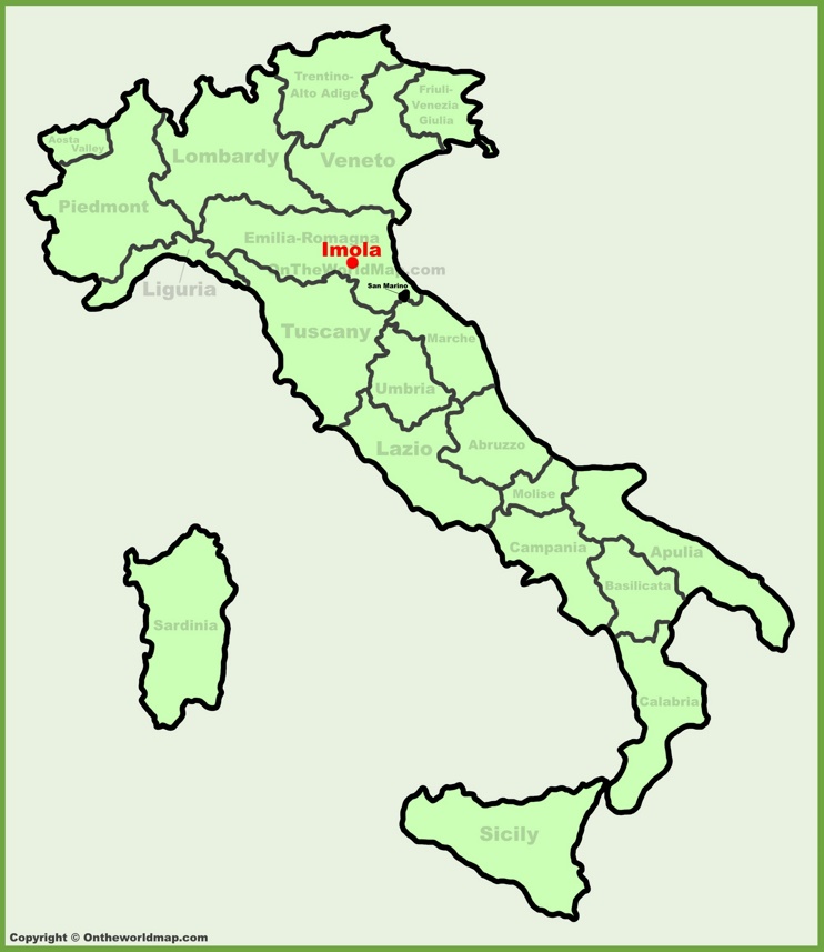 Imola sulla mappa dell'Italia