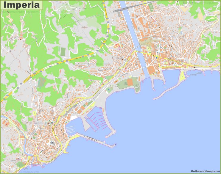 Mappa dettagliata di Imperia