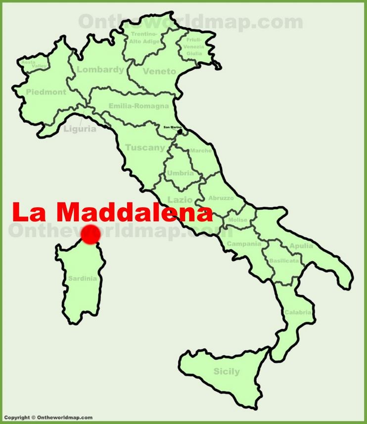 La Maddalena sulla mappa dell'Italia