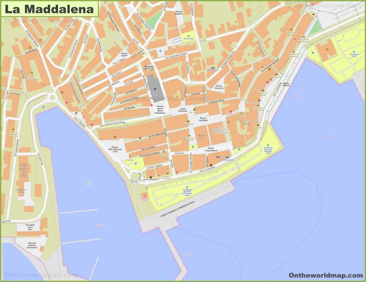 La Maddalena - Mappa della città vecchia