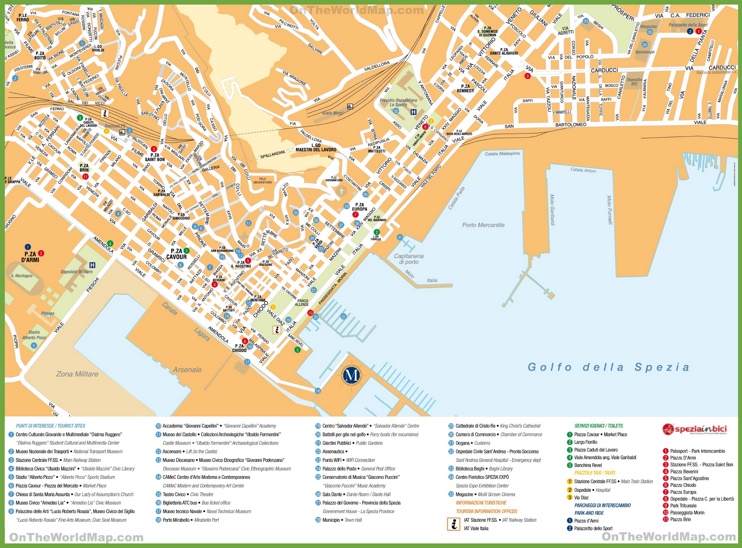 La Spezia - Mappa Turistica